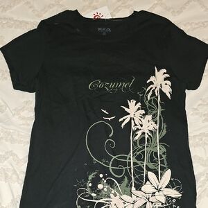 Del Sol Black Graphic Women's Top